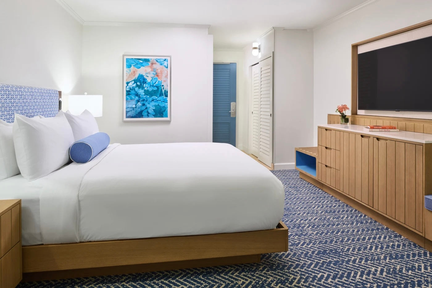 Cyanotype artwork in guestroom at Outrigger Kauai Beach Resort
