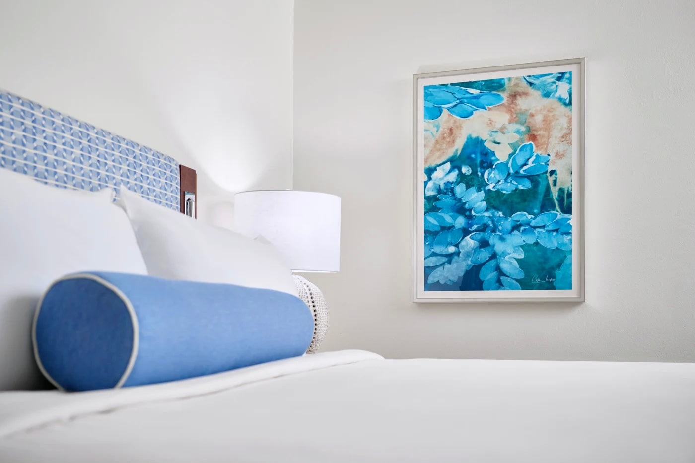 Cyanotype artwork detail on watercolor paper