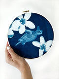 Hawaiian Daydream Cyanotype Hoop Art