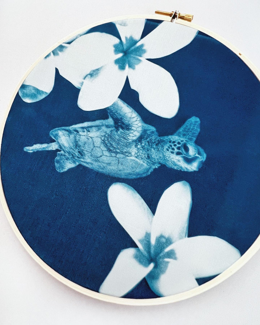 Hawaiian Daydream Cyanotype Hoop Art