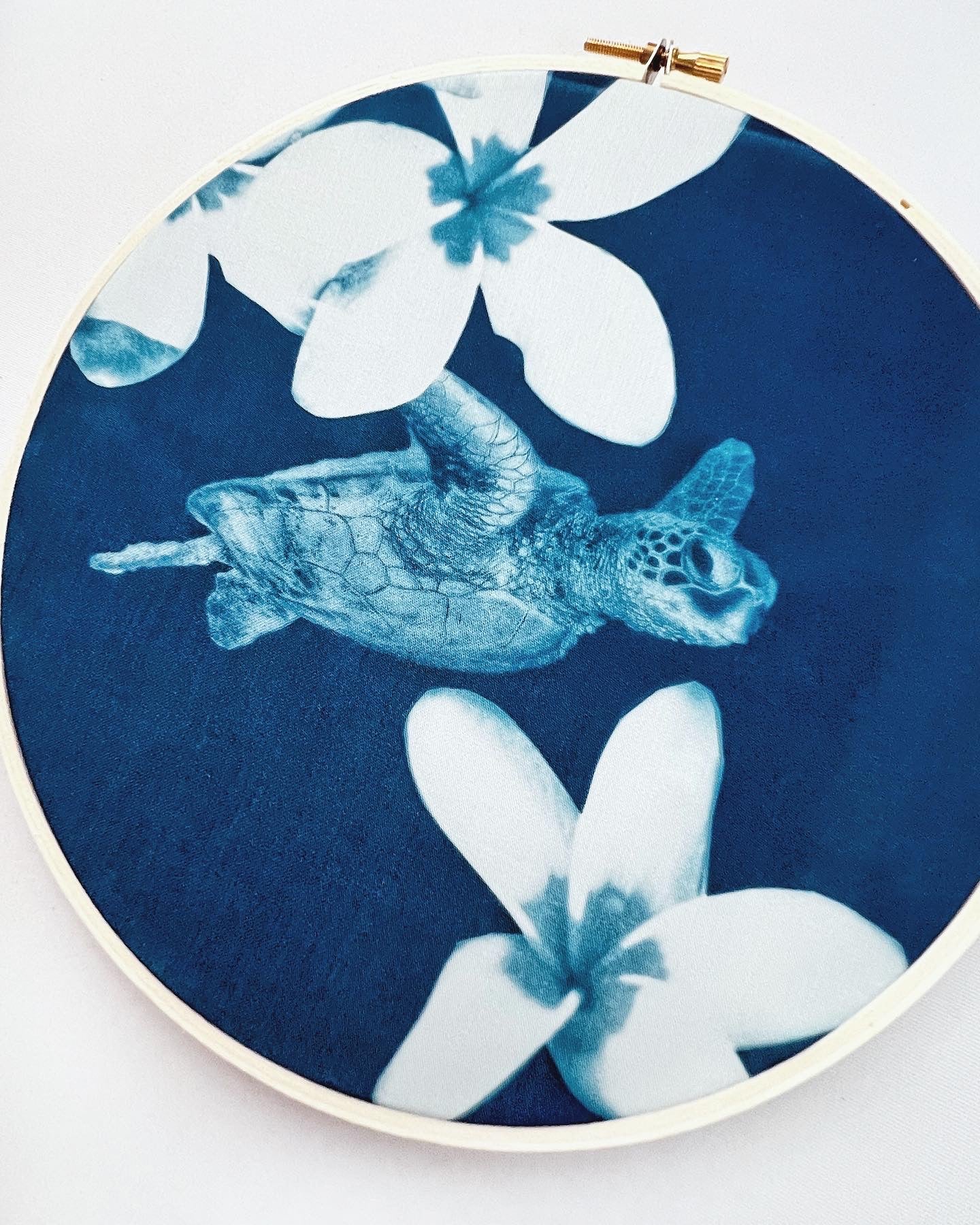 Hawaiian Daydream Cyanotype Hoop Art