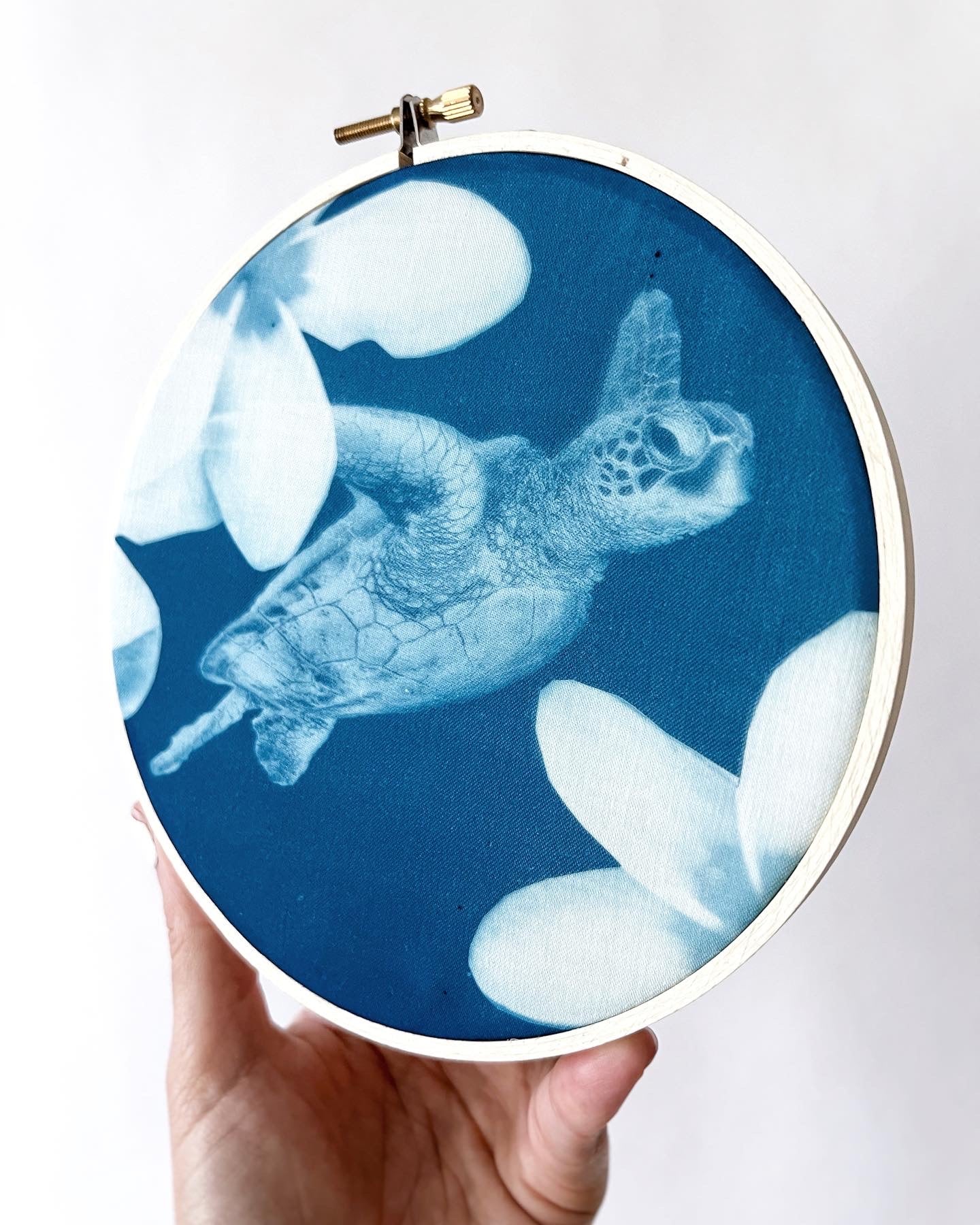 Hawaiian Daydream Cyanotype Hoop Art