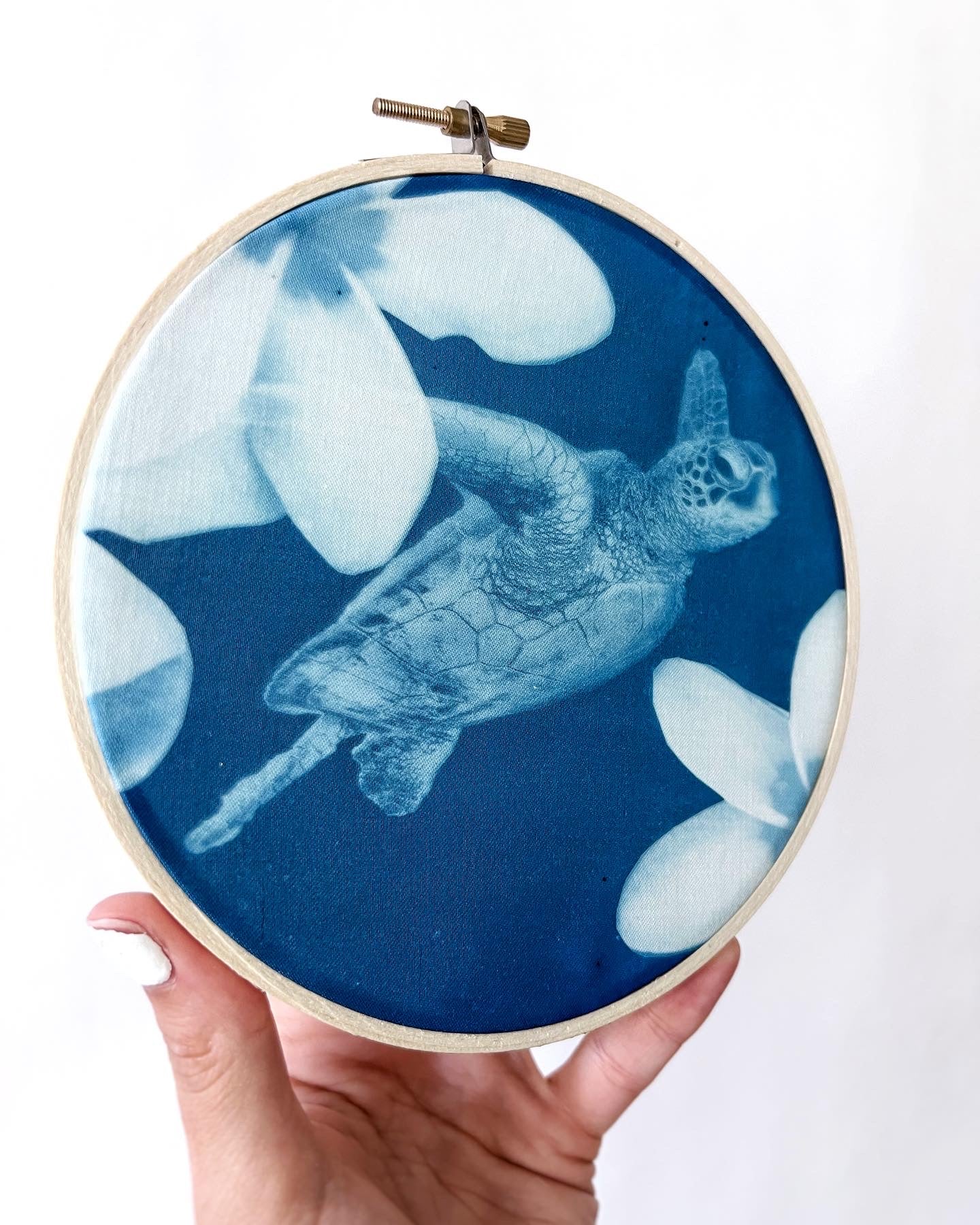 Hawaiian Daydream Cyanotype Hoop Art