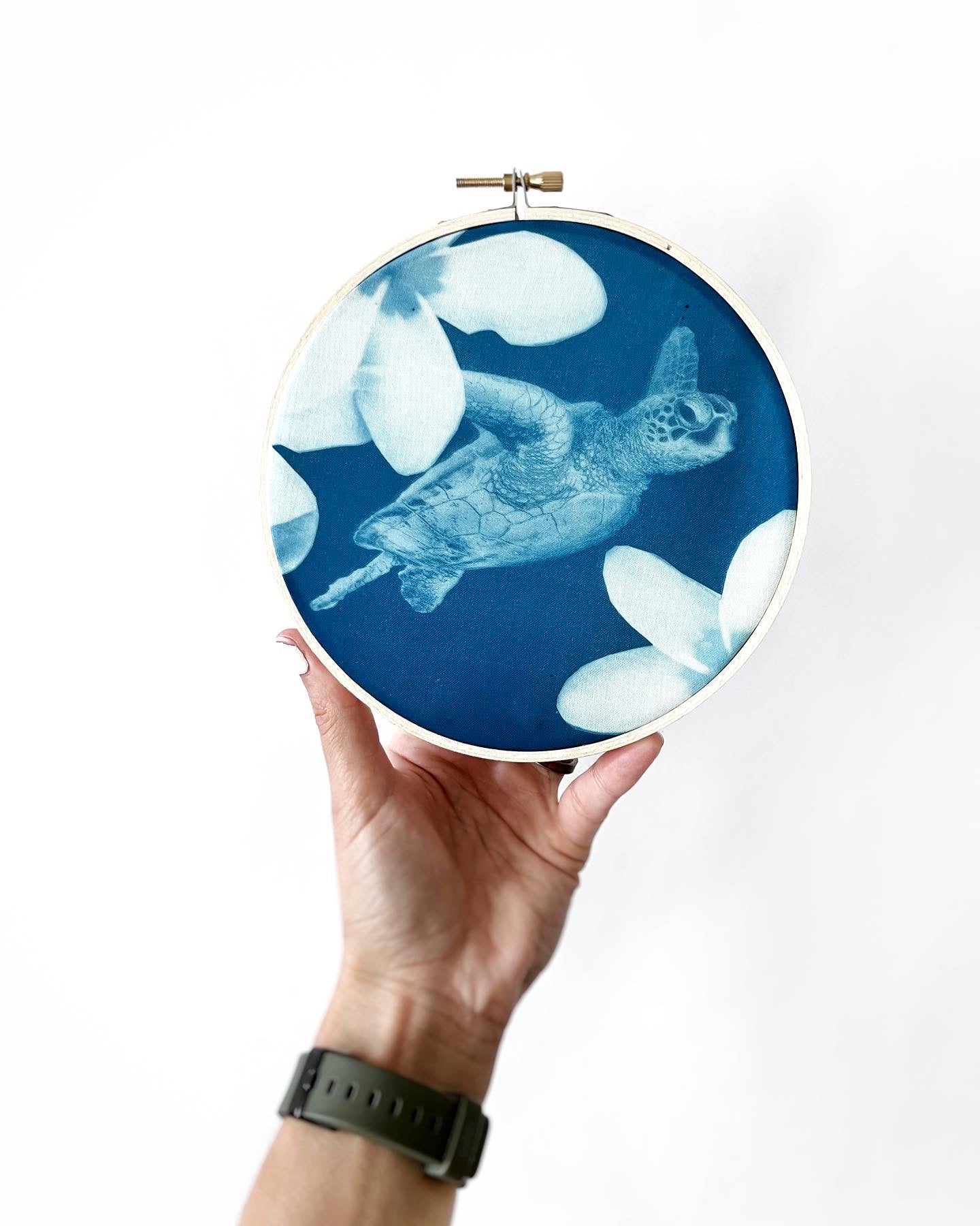 Hawaiian Daydream Cyanotype Hoop Art