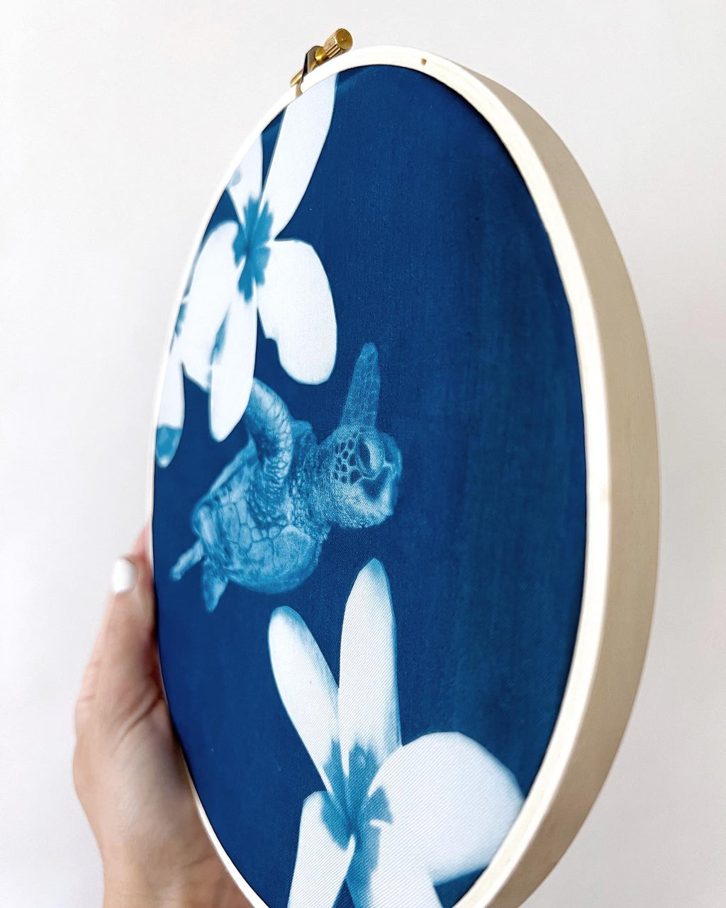 Hawaiian Daydream Cyanotype Hoop Art